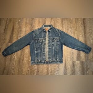 Vintage 90s GAP Pioneer Denim Jacket Mens Medium Trucker Blue Jean Workwear